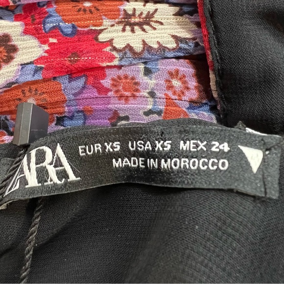 Zara Chiffon Floral Ruched Mini Dress NEW - Picture 9 of 12